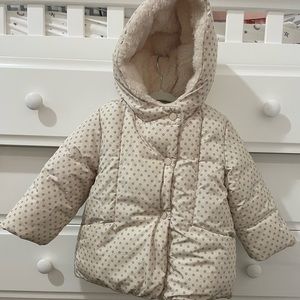 Puffy beige coat from Zara
